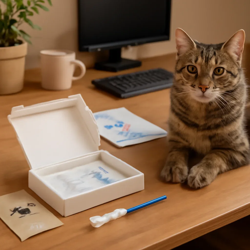 Friendly support-oriented workspace for cat DNA test questions