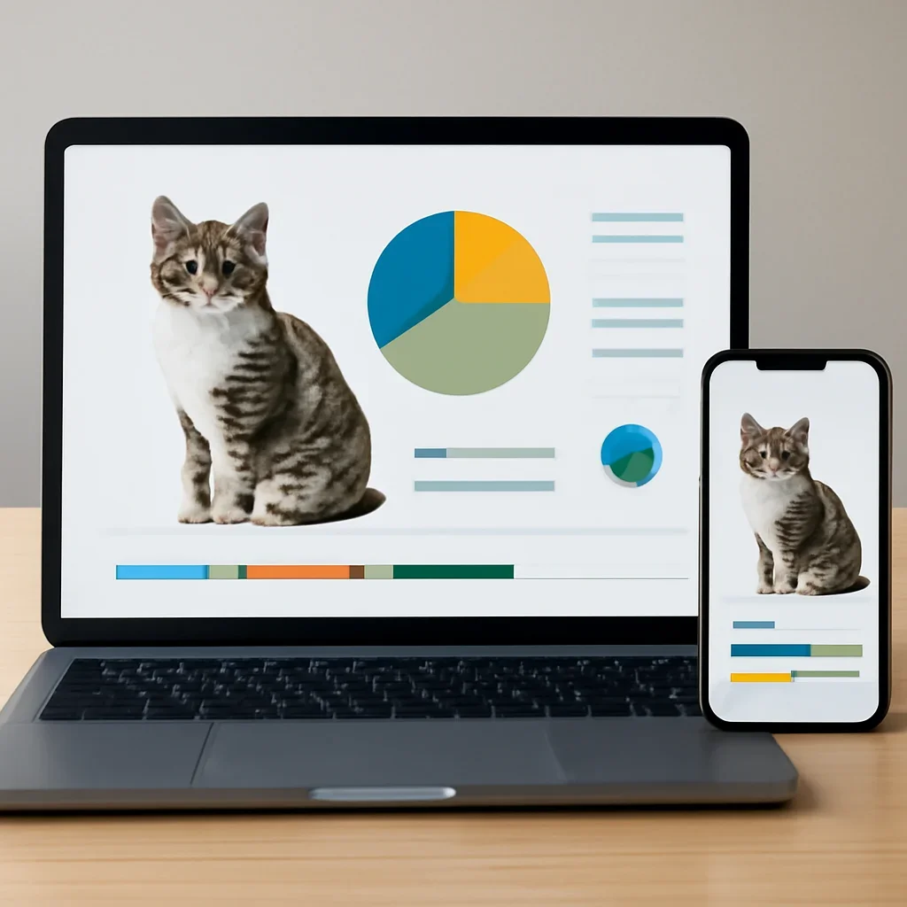 Final report delivery screen with cat DNA insights